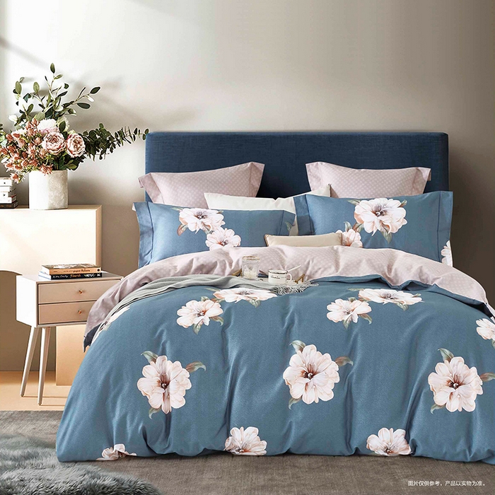 威克凯丽 2024新款全棉活性磨毛四件套 春柔（深绿）