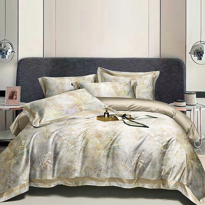 威克凯丽 2024新款全棉活性磨毛四件套 蓝田暖玉-黄