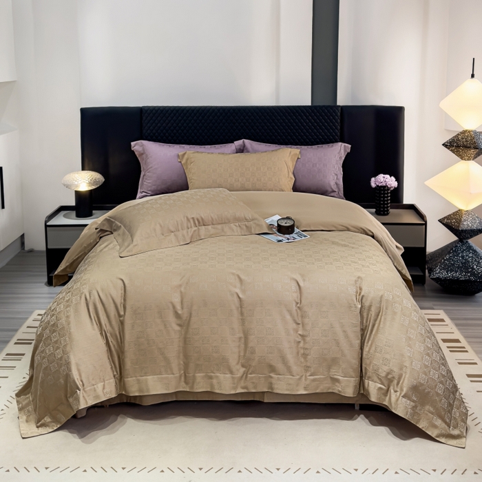 威克凯丽 2024新款全棉提花四件套 罗兰-可卡其