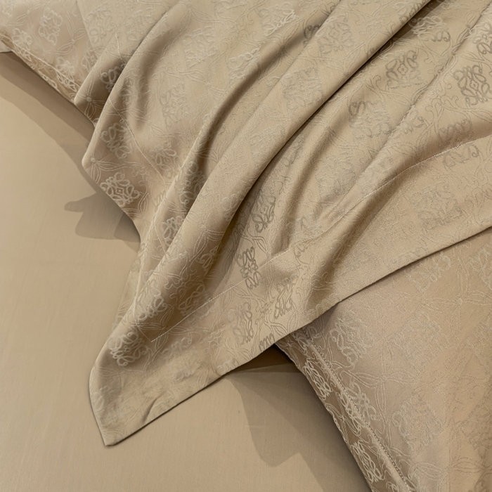 91家纺网 家纺一手货源 找家纺 威克凯丽 2024新款全棉提花四件套 罗兰-可卡其