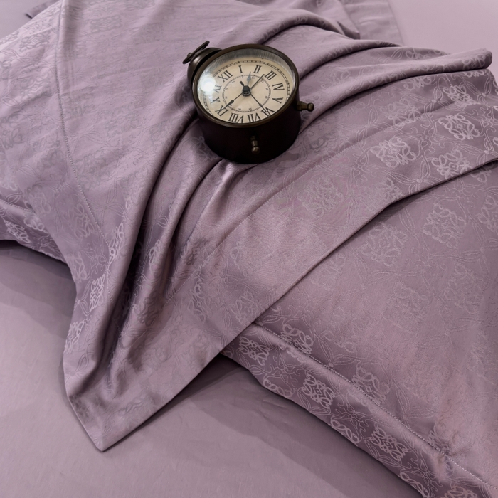 91家纺网 家纺一手货源 找家纺 威克凯丽 2024新款全棉提花四件套 罗兰-香芋紫