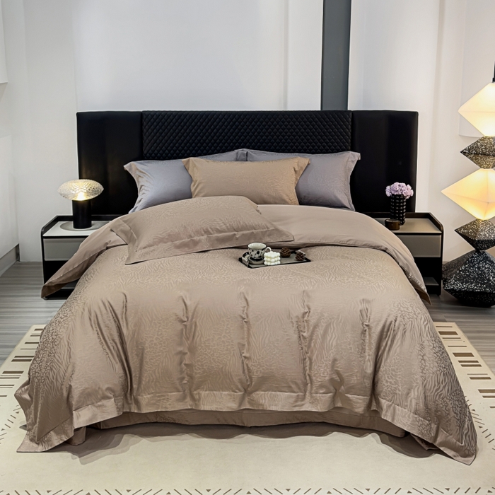 91家纺网 家纺一手货源 找家纺 威克凯丽 2024新款全棉提花四件套 米兰-半月可卡其