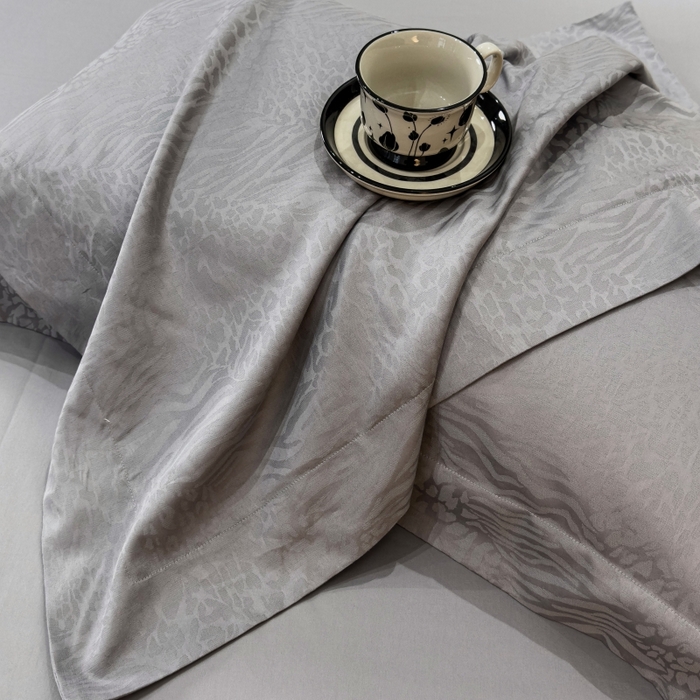 91家纺网 家纺一手货源 找家纺 威克凯丽 2024新款全棉提花四件套 米兰-银灰