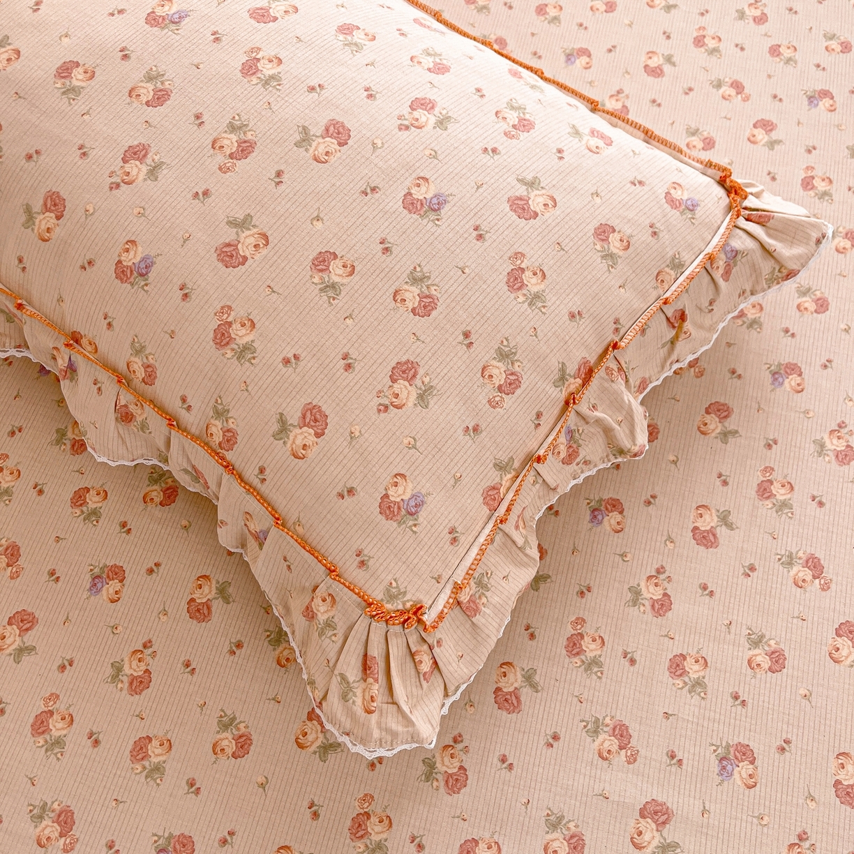 91家纺网 家纺一手货源 找家纺 缦彩 2025新款韩版全棉公主风枕套 沫沫小姐