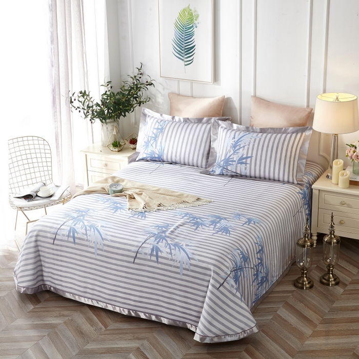 91家纺网 家纺一手货源 找家纺 威克凯丽 2024新款特价款竹语天丝软凉席三件套 芙谣