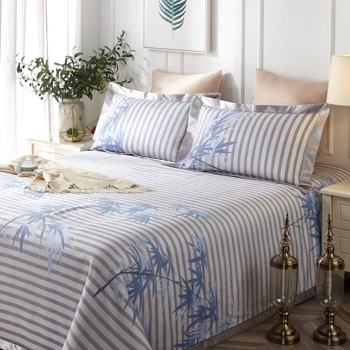 91家纺网 家纺一手货源 找家纺 威克凯丽 2024新款特价款竹语天丝软凉席三件套 芙谣