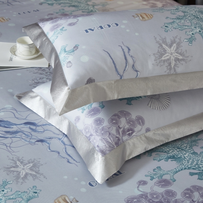 91家纺网 家纺一手货源 找家纺 威克凯丽 2024新款特价款竹语天丝软凉席三件套 海底世界