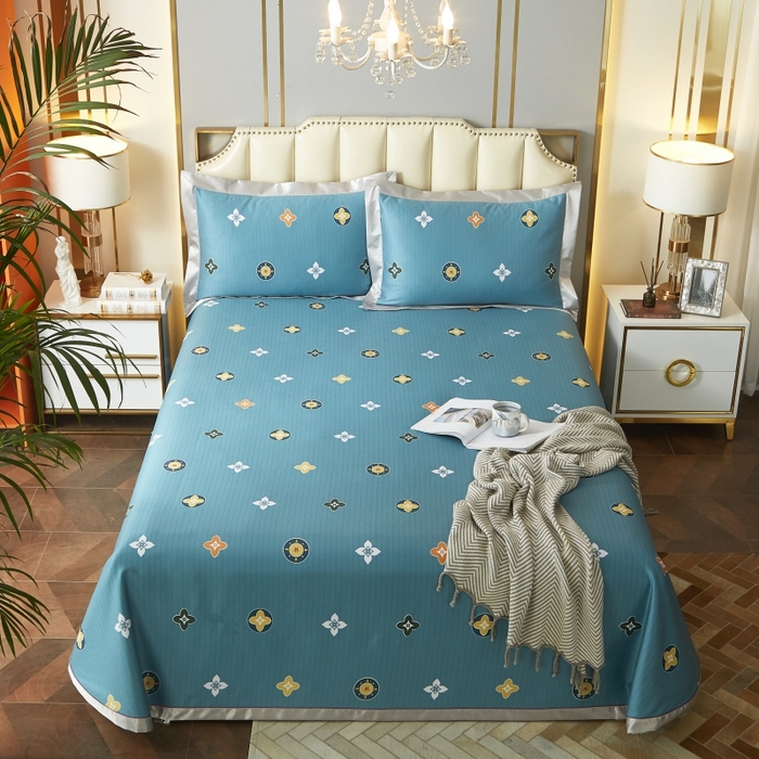 91家纺网 家纺一手货源 找家纺 威克凯丽 2024新款特价款竹语天丝软凉席三件套 帕米拉-绿