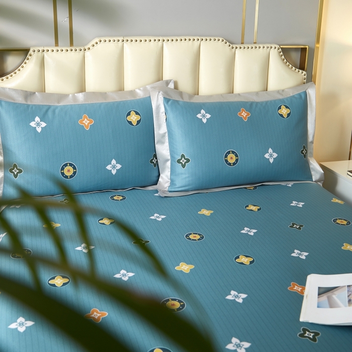 91家纺网 家纺一手货源 找家纺 威克凯丽 2024新款特价款竹语天丝软凉席三件套 帕米拉-绿