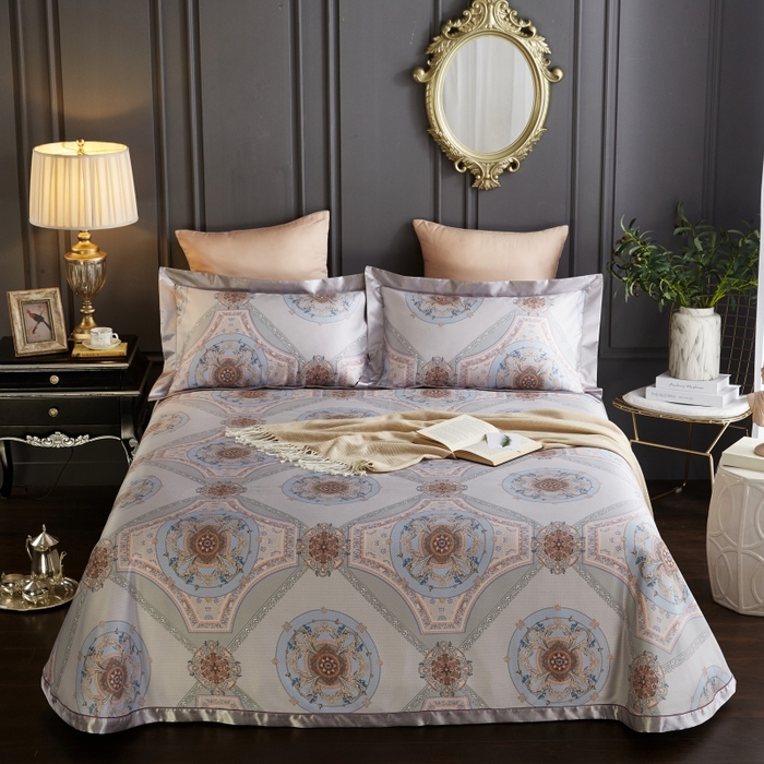 威克凯丽 2024新款特价款竹语天丝软凉席三件套 普罗旺斯