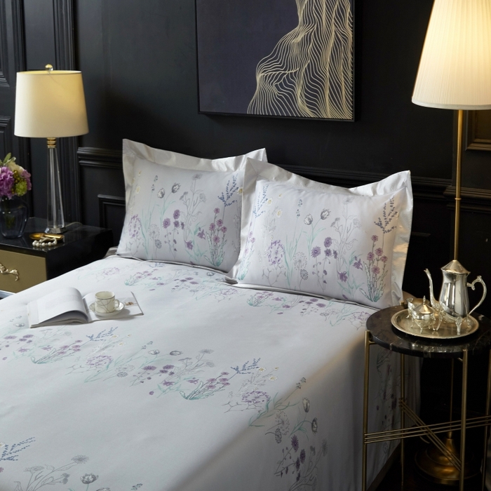 91家纺网 家纺一手货源 找家纺 威克凯丽 2024新款特价款竹语天丝软凉席三件套 微微花语