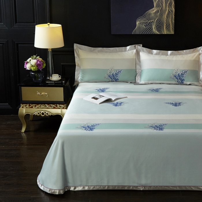 91家纺网 家纺一手货源 找家纺 威克凯丽 2024新款特价款竹语天丝软凉席三件套 仲夏之夜