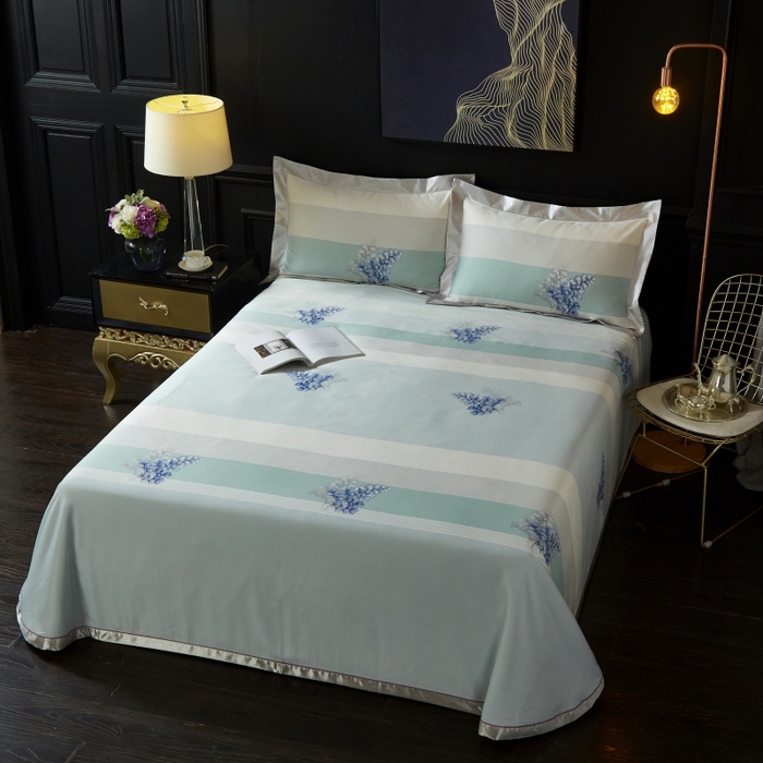 91家纺网 家纺一手货源 找家纺 威克凯丽 2024新款特价款竹语天丝软凉席三件套 仲夏之夜