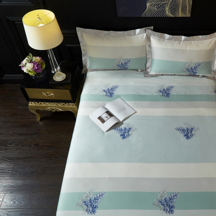 91家纺网 家纺一手货源 找家纺 威克凯丽 2024新款特价款竹语天丝软凉席三件套 仲夏之夜