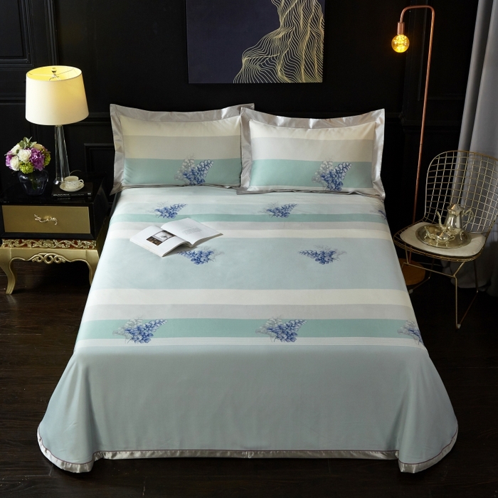 91家纺网 家纺一手货源 找家纺 威克凯丽 2024新款特价款竹语天丝软凉席三件套 仲夏之夜