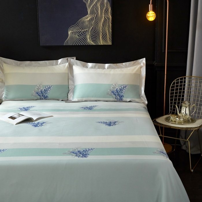 91家纺网 家纺一手货源 找家纺 威克凯丽 2024新款特价款竹语天丝软凉席三件套 仲夏之夜