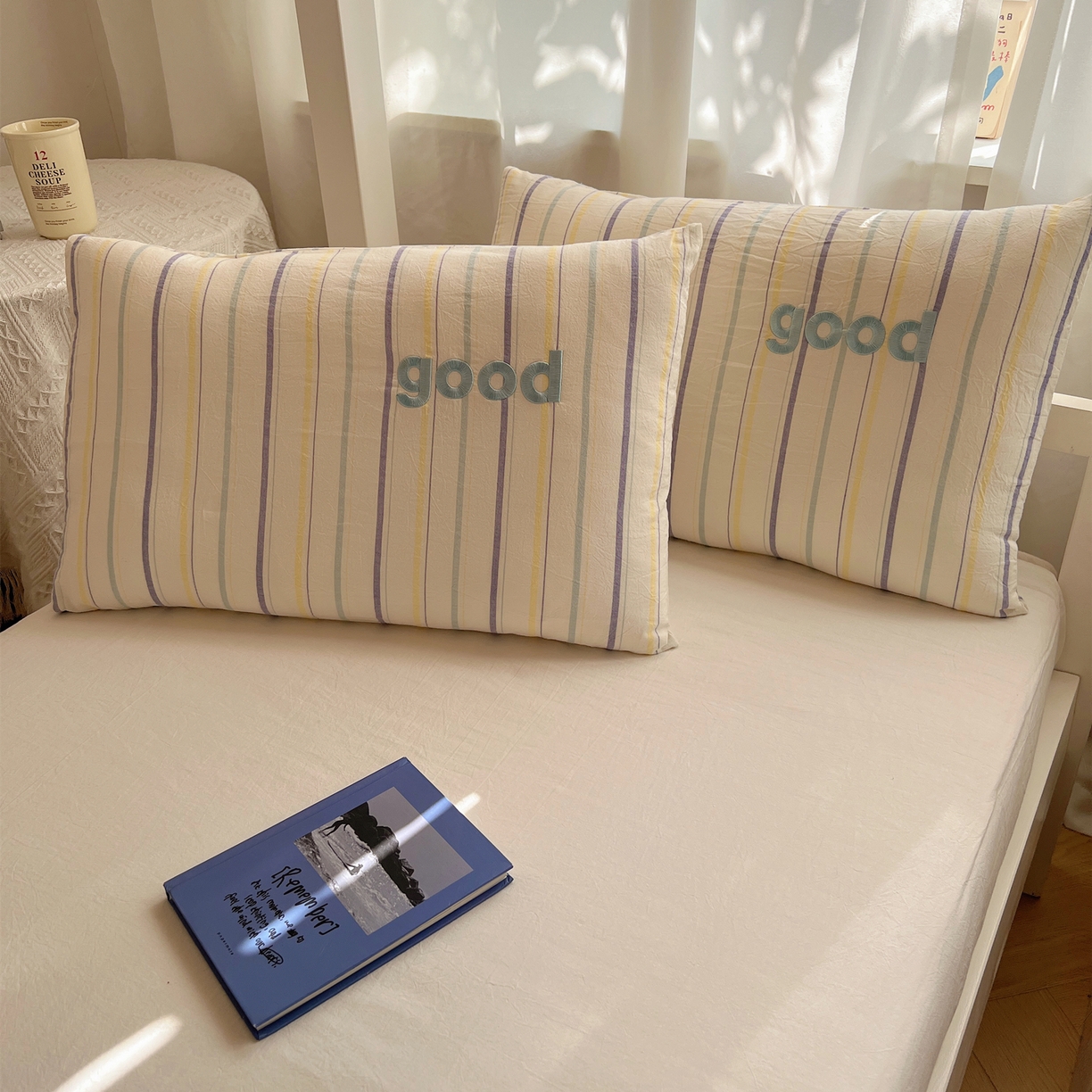 丽涵家纺 2025新款全棉纯棉色织水洗棉刺绣婴幼儿童枕套枕套单件单枕套-儿童款 韵律-紫