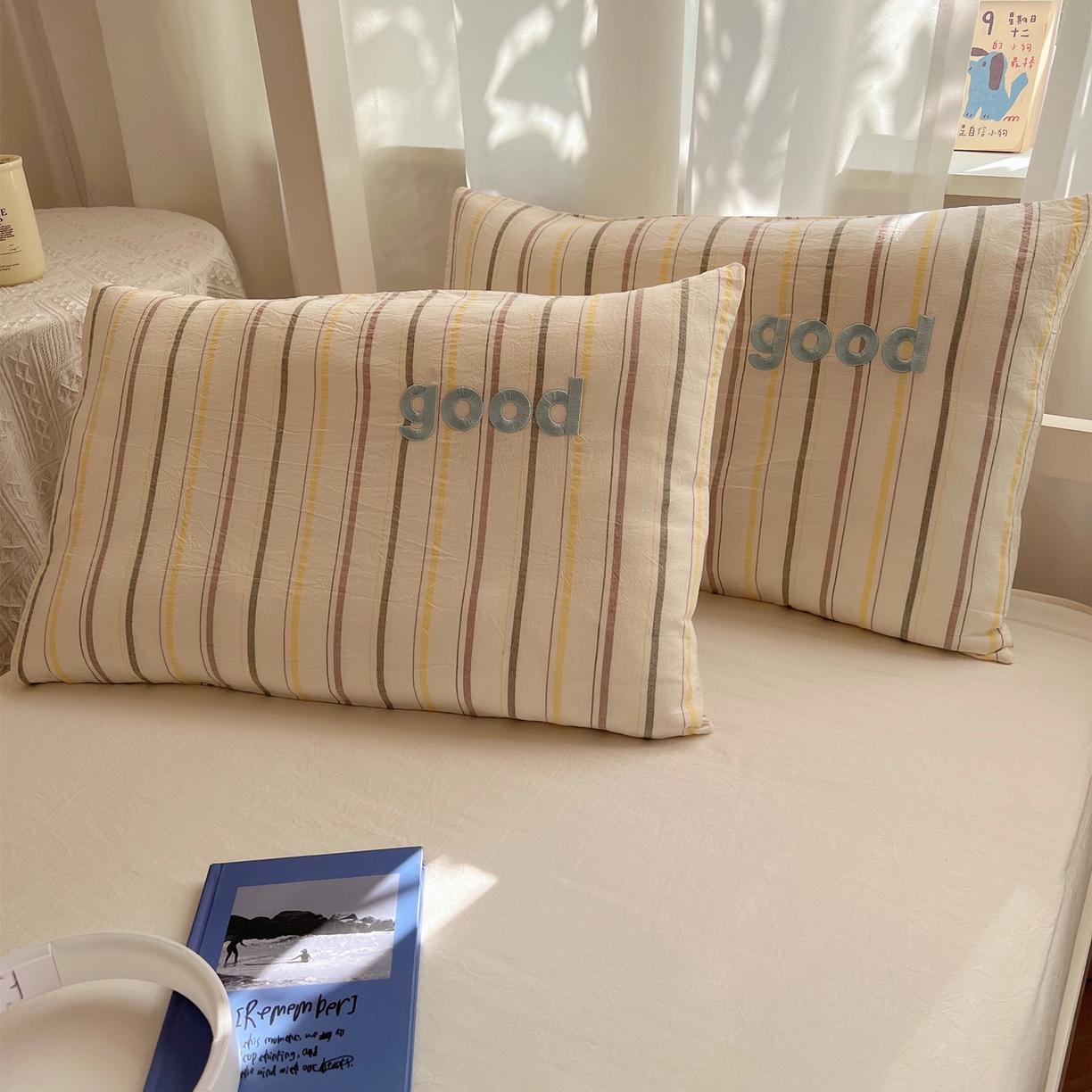 （总）丽涵家纺 2025新款全棉纯棉色织水洗棉刺绣婴幼儿童枕套枕套单件单枕套-儿童款