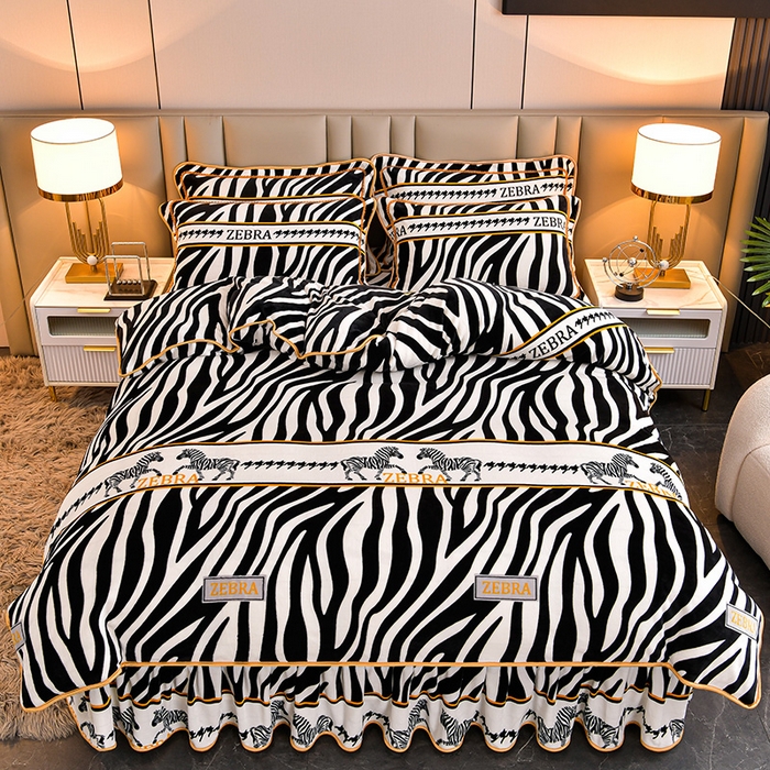 91家纺网 家纺一手货源 找家纺 （总）诺梵家纺 2025新款8斤加厚保暖金貂绒牛奶绒印花四件套