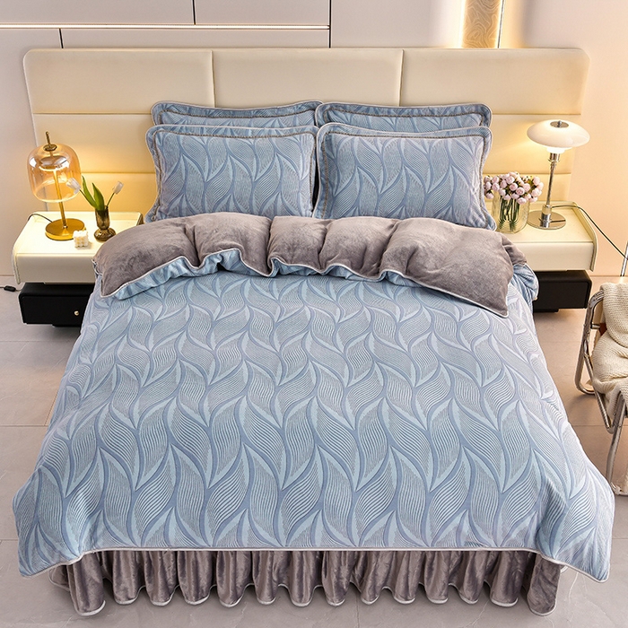 91家纺网 家纺一手货源 找家纺 （总）诺梵家纺 2025新款8斤加厚保暖金貂绒牛奶绒印花四件套