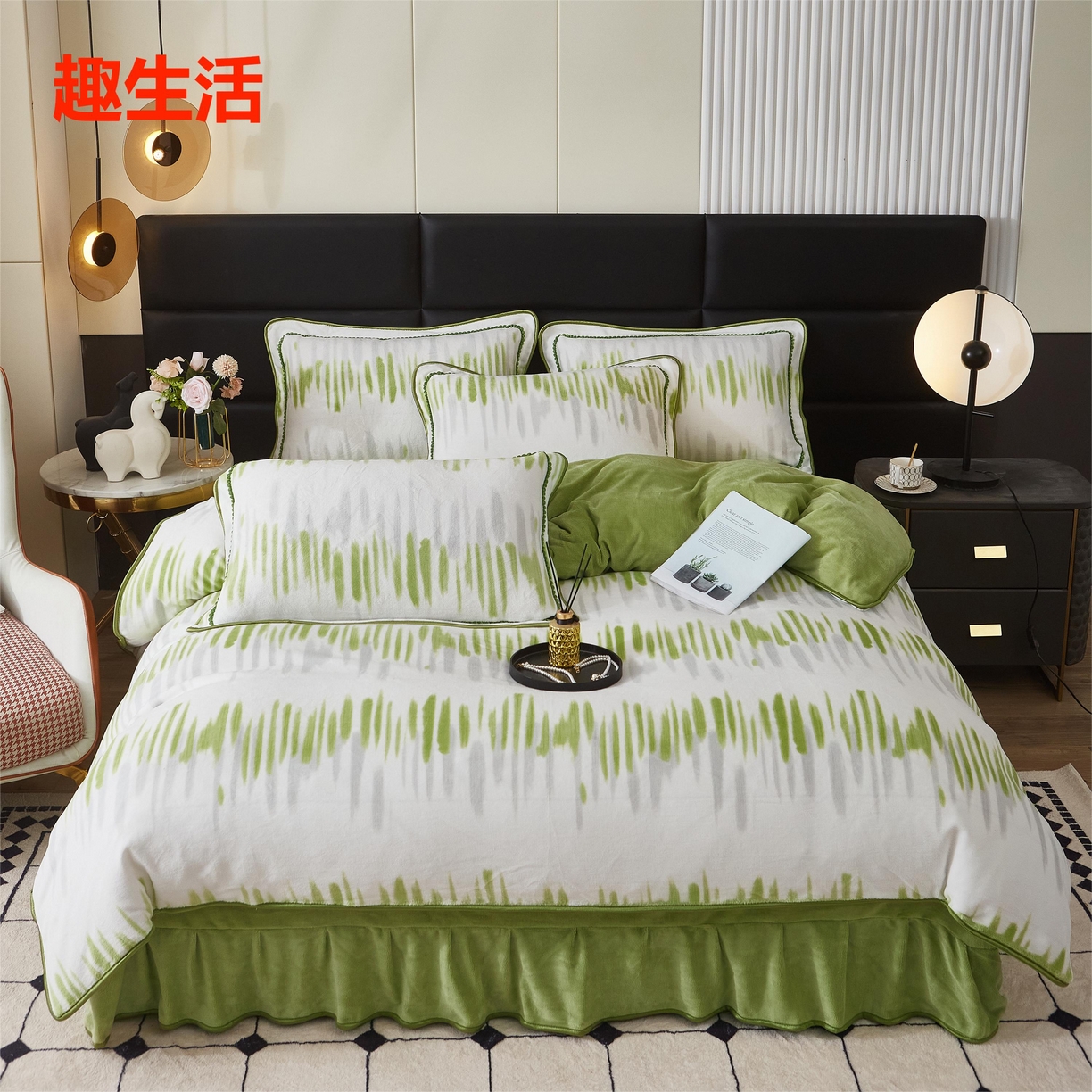 91家纺网 家纺一手货源 找家纺 （总）诺梵家纺 2025新款8斤加厚保暖金貂绒牛奶绒印花四件套