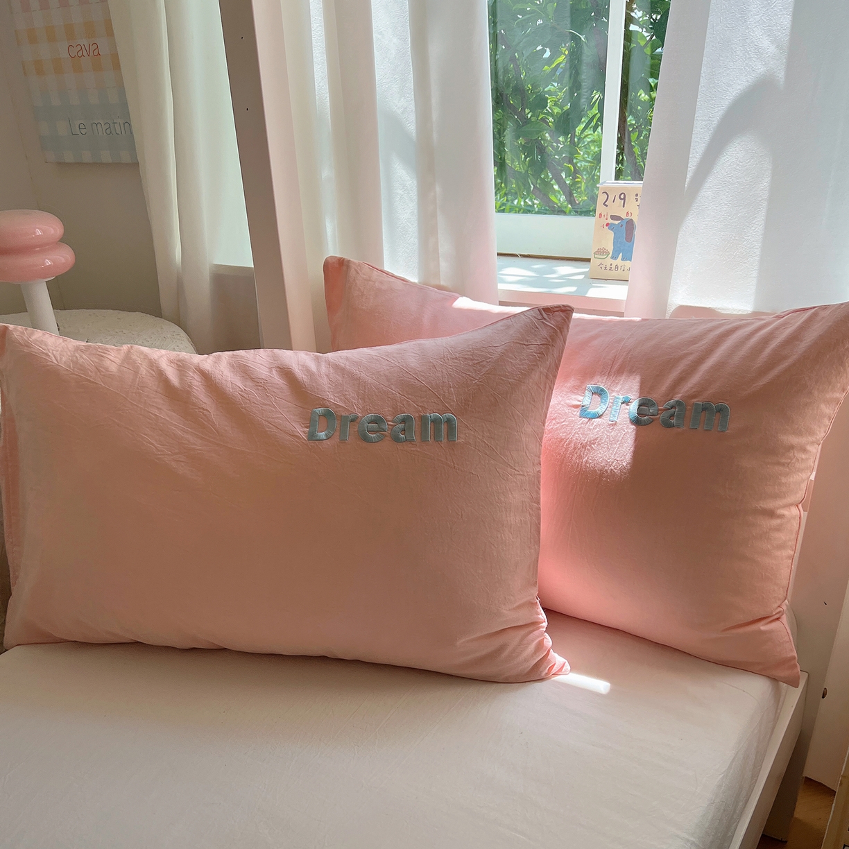 91家纺网 家纺一手货源 找家纺 （总）丽涵家纺 2025新款全棉纯棉色织水洗棉刺绣单品枕套枕套单件单枕套-常规单人款