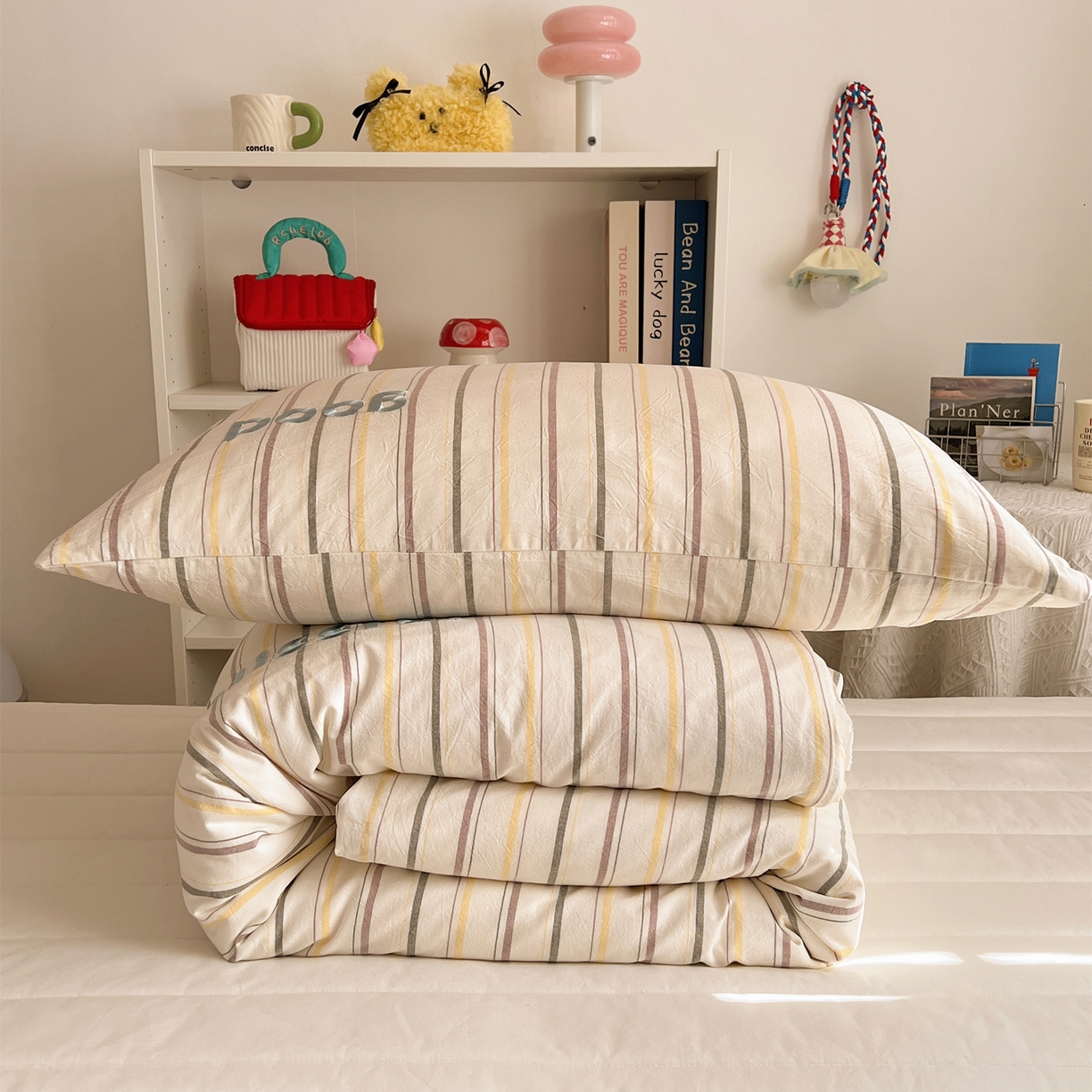 91家纺网 家纺一手货源 找家纺 （总）丽涵家纺 2025新款全棉纯棉色织水洗棉刺绣单品枕套枕套单件单枕套-常规单人款