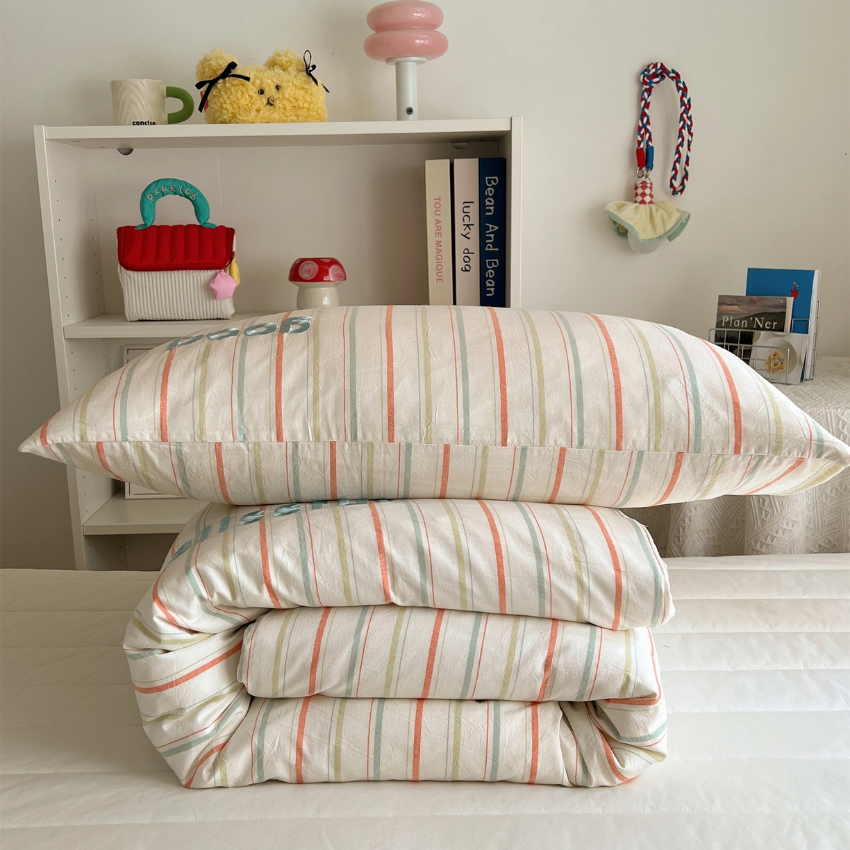 91家纺网 家纺一手货源 找家纺 丽涵家纺 2025新款全棉纯棉色织水洗棉刺绣单品枕套枕套单件单枕套-常规单人款 韵律-绿