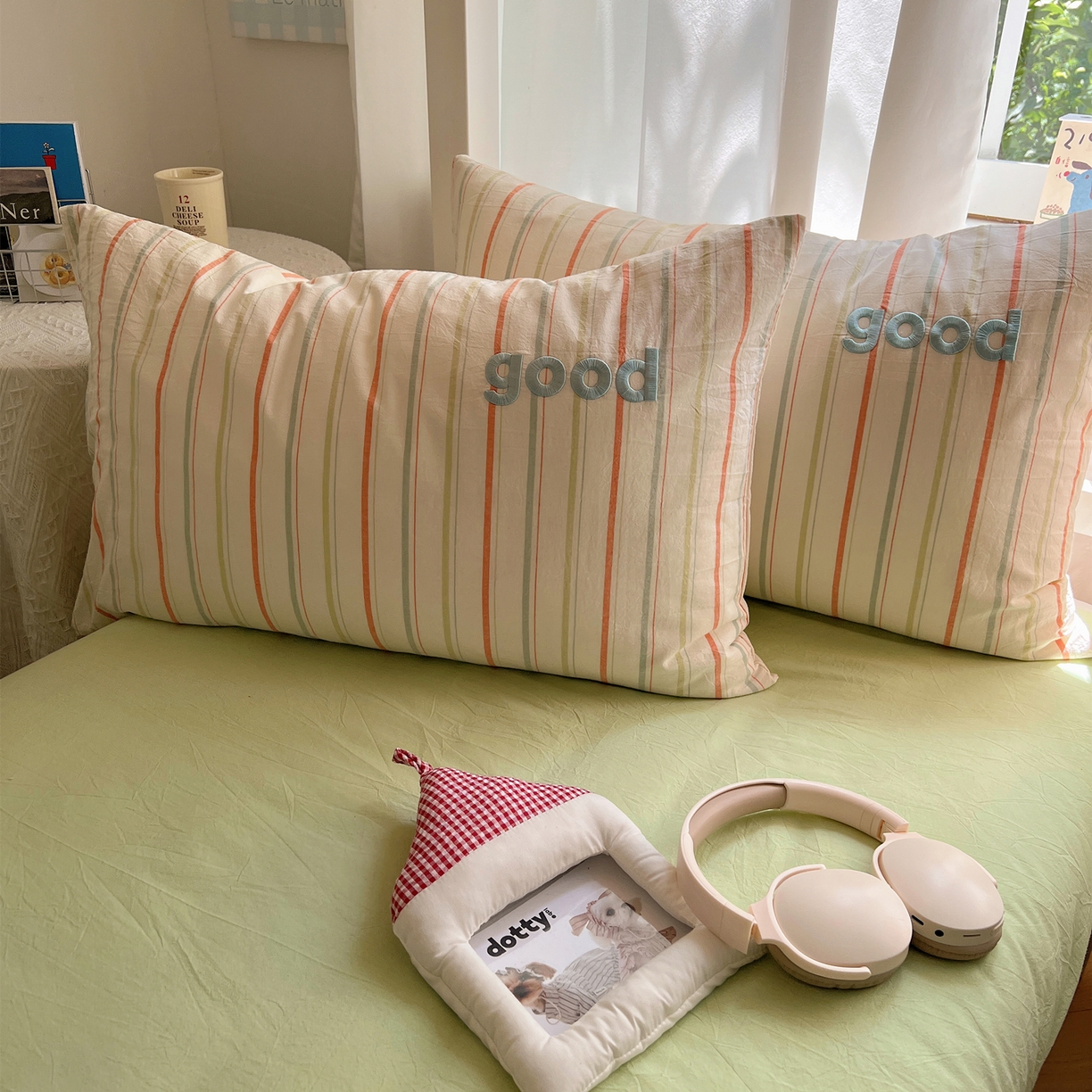 91家纺网 家纺一手货源 找家纺 （总）丽涵家纺 2025新款全棉纯棉色织水洗棉刺绣单品枕套枕套单件单枕套-常规单人款