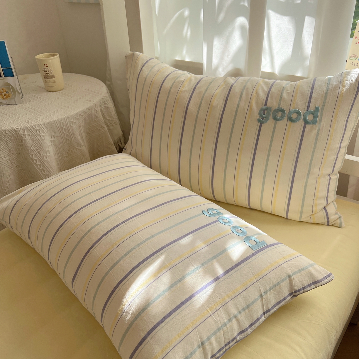 91家纺网 家纺一手货源 找家纺 丽涵家纺 2025新款全棉纯棉色织水洗棉刺绣单品枕套枕套单件单枕套-常规单人款 韵律-紫