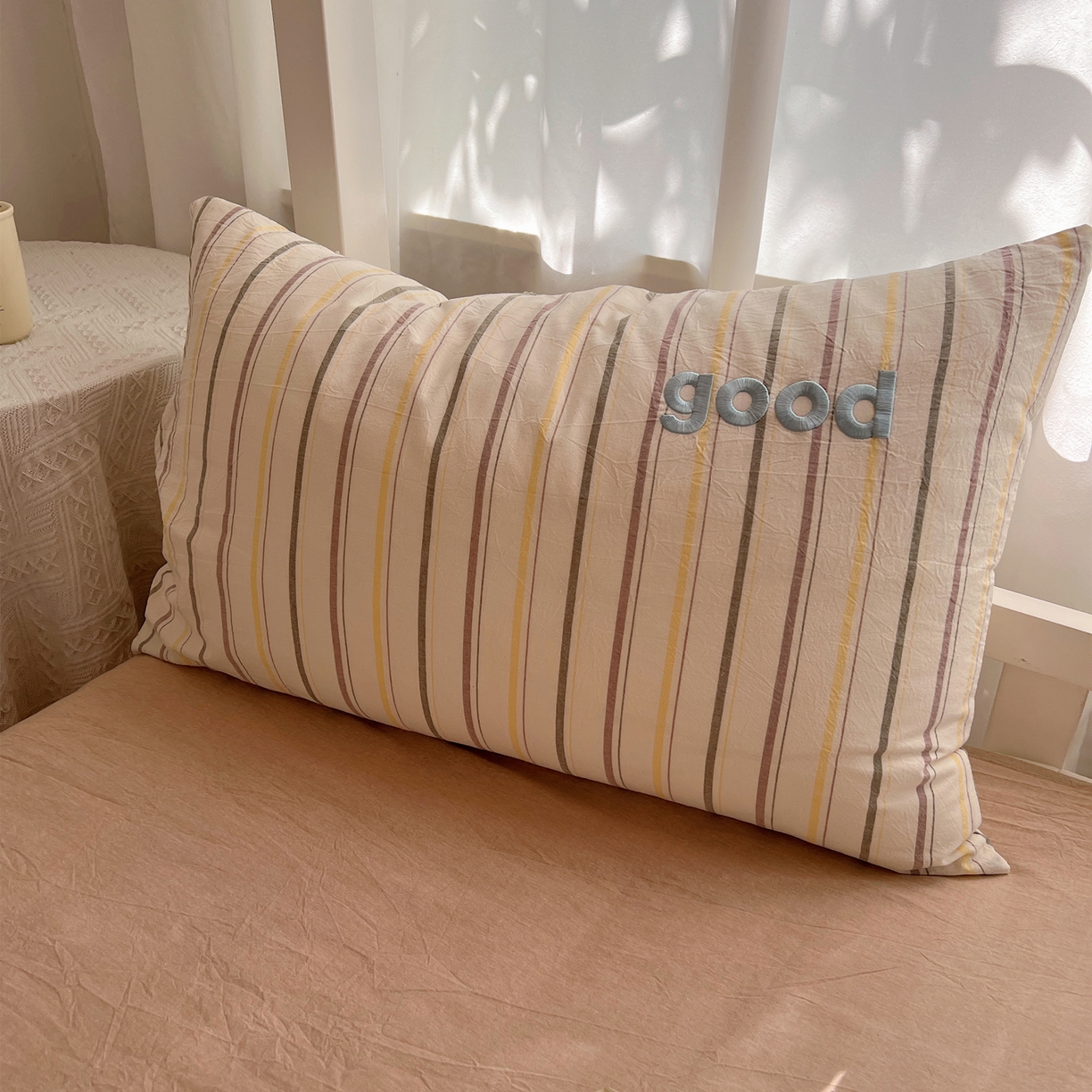 91家纺网 家纺一手货源 找家纺 （总）丽涵家纺 2025新款全棉纯棉色织水洗棉刺绣单品枕套枕套单件单枕套-常规单人款