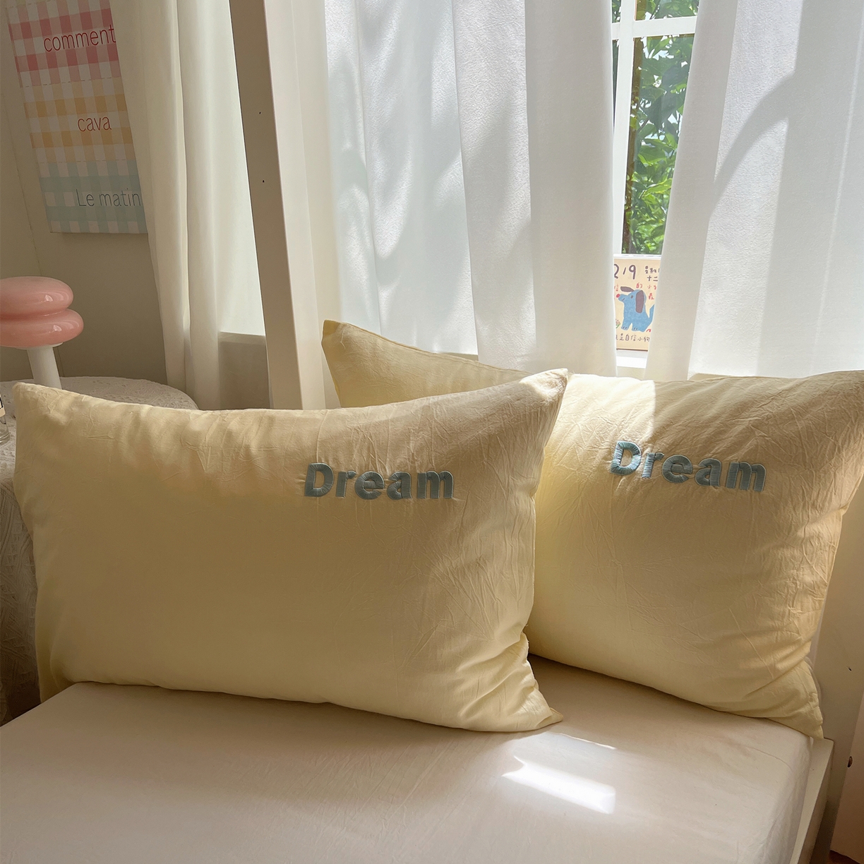 91家纺网 家纺一手货源 找家纺 （总）丽涵家纺 2025新款全棉纯棉色织水洗棉刺绣单品枕套枕套单件单枕套-常规单人款