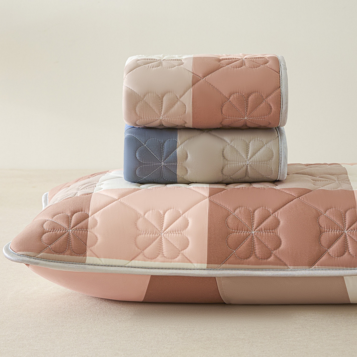 91家纺网 家纺一手货源 找家纺 芬晴家纺 2025新款A类大豆夹棉格子枕套单件单枕套防口水头油 橙大格