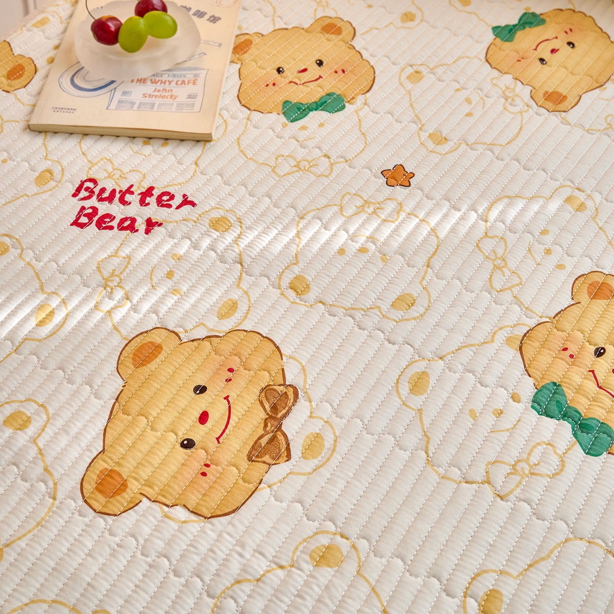 91家纺网 家纺一手货源 找家纺 X猫先生 2025小清新全棉学生床盖-新增花型 瑞迪熊