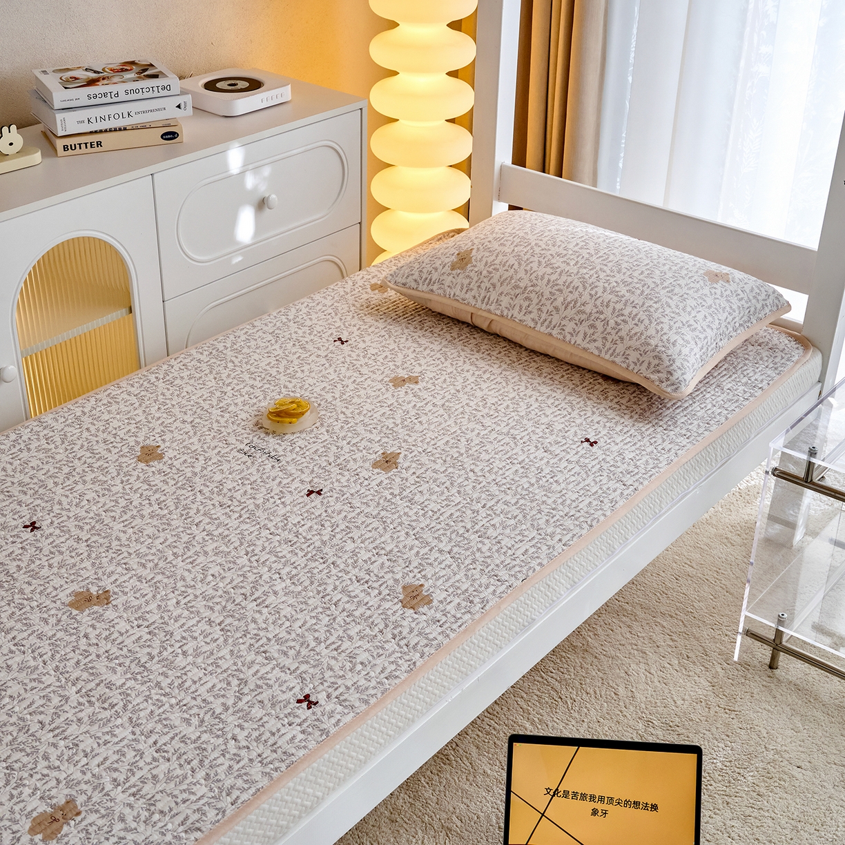 91家纺网 家纺一手货源 找家纺 X猫先生 2025小清新全棉学生床盖-新增花型 日上海岛