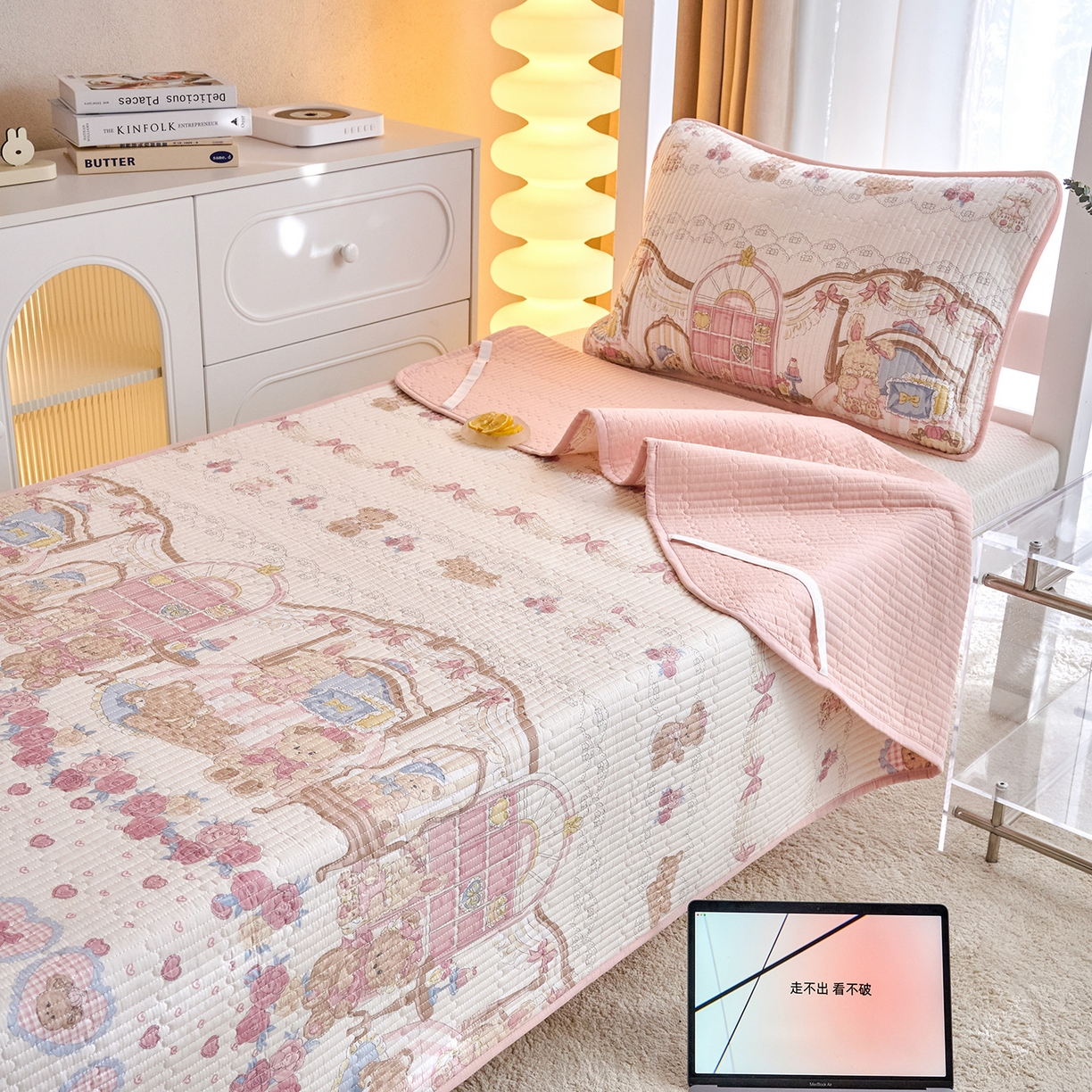 91家纺网 家纺一手货源 找家纺 X猫先生 2025小清新全棉学生床盖-新增花型 安缦小熊