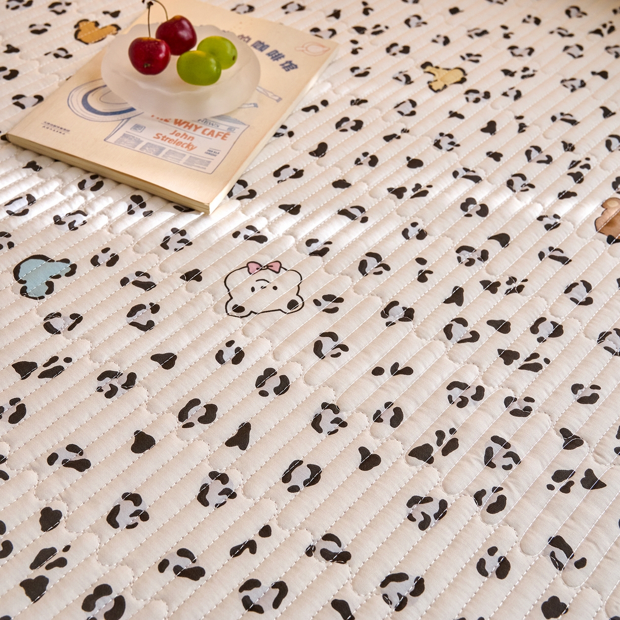 91家纺网 家纺一手货源 找家纺 X猫先生 2025小清新全棉学生床盖-新增花型 豹纹小熊