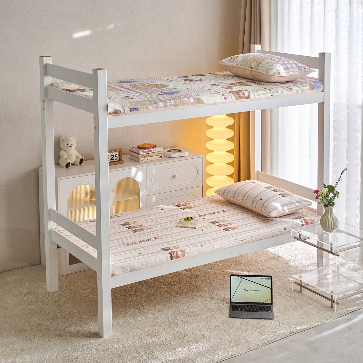 91家纺网 家纺一手货源 找家纺 X猫先生 2025小清新全棉学生床盖-新增花型 森岛精灵