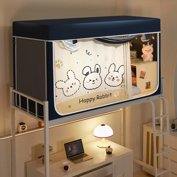 91家纺网 家纺一手货源 找家纺 世婕 2025新款高精密梭织强遮光学生宿舍卡通蚊帐 梭织-兔宝宝