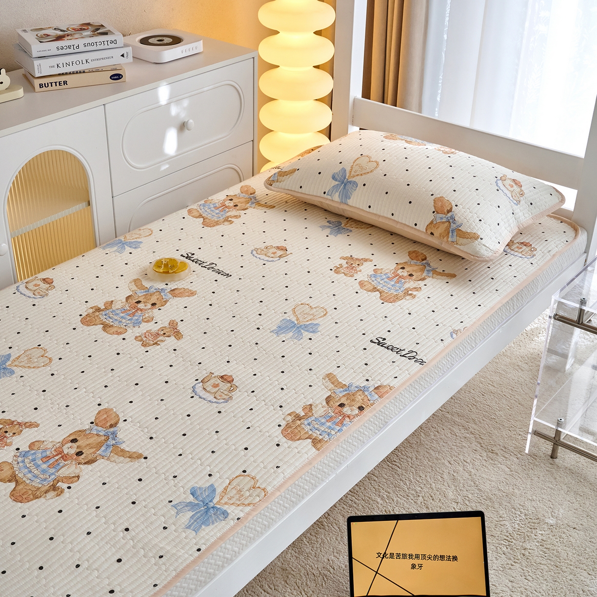 91家纺网 家纺一手货源 找家纺 X猫先生 2025小清新全棉学生床盖-新增花型 洛可可