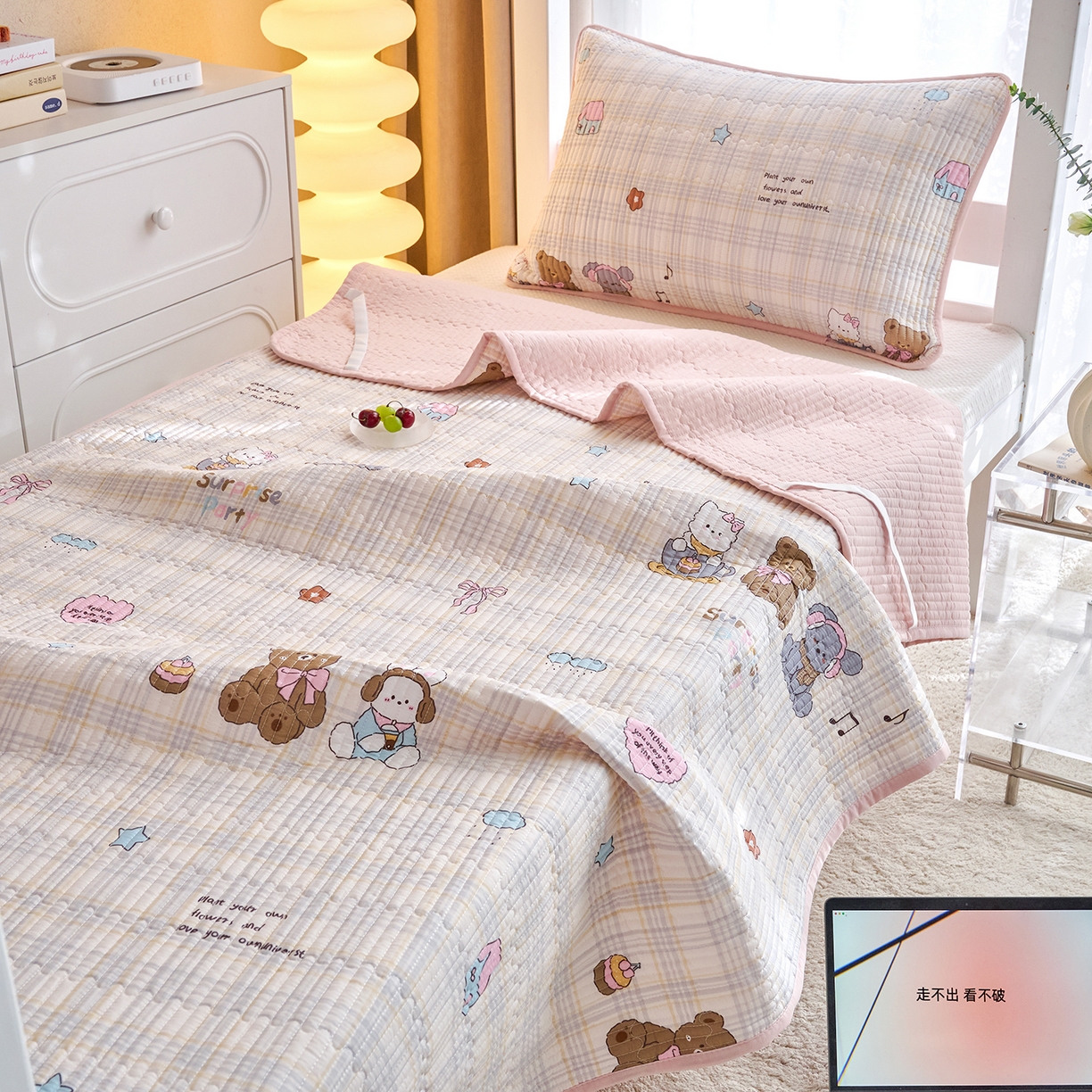 91家纺网 家纺一手货源 找家纺 X猫先生 2025小清新全棉学生床盖-新增花型 童谣