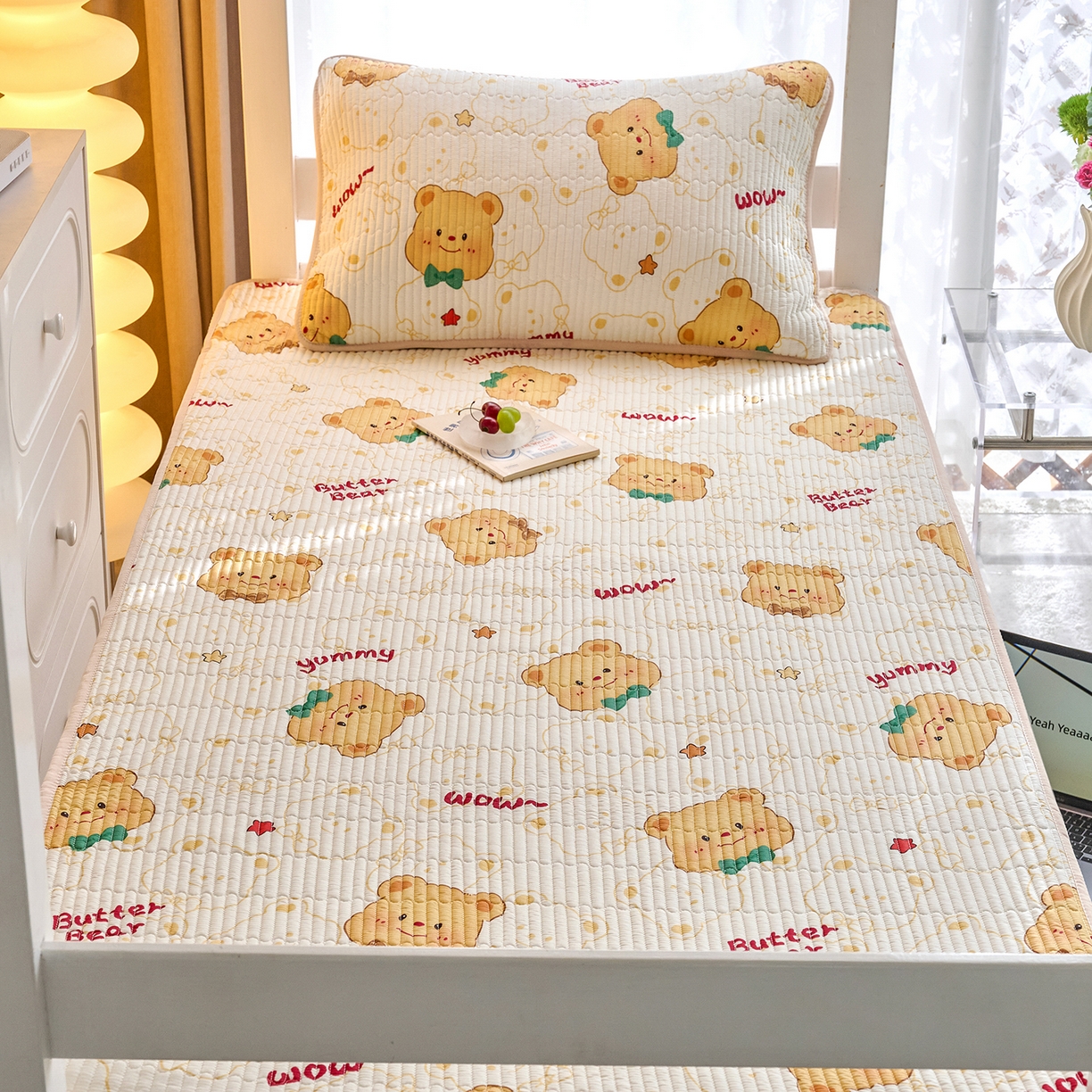 91家纺网 家纺一手货源 找家纺 X猫先生 2025小清新全棉学生床盖-新增花型 瑞迪熊