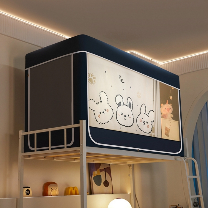 91家纺网 家纺一手货源 找家纺 世婕 2025新款高精密梭织强遮光学生宿舍卡通蚊帐 梭织-兔宝宝