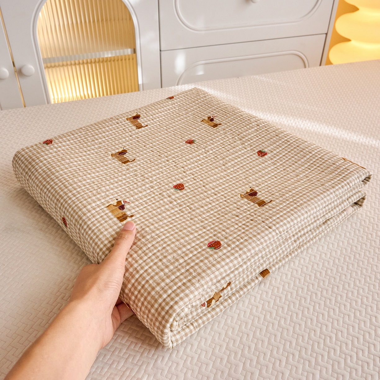 91家纺网 家纺一手货源 找家纺 X猫先生 2025小清新全棉学生床盖-新增花型 快乐追梦