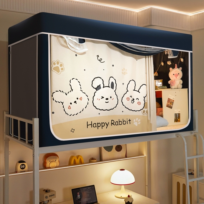 91家纺网 家纺一手货源 找家纺 世婕 2025新款高精密梭织强遮光学生宿舍卡通蚊帐 梭织-兔宝宝