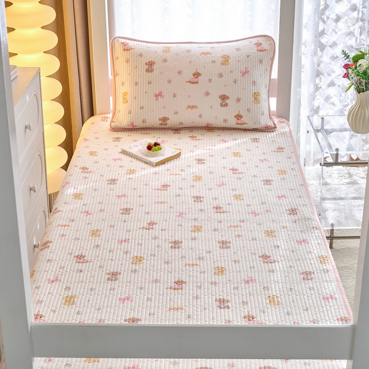 91家纺网 家纺一手货源 找家纺 X猫先生 2025小清新全棉学生床盖-新增花型 酷卡小狗