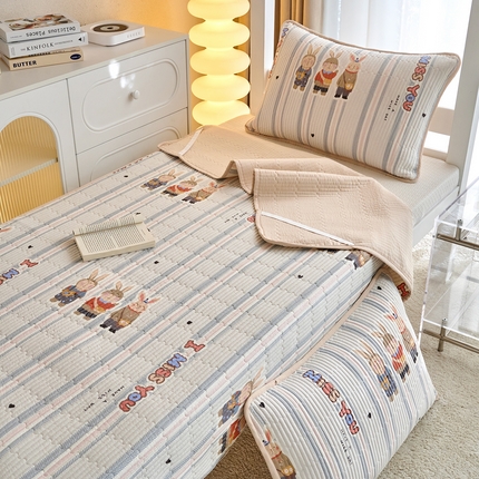 91家纺网 家纺一手货源 找家纺 （总）X猫先生 2025小清新全棉学生床盖-新增花型