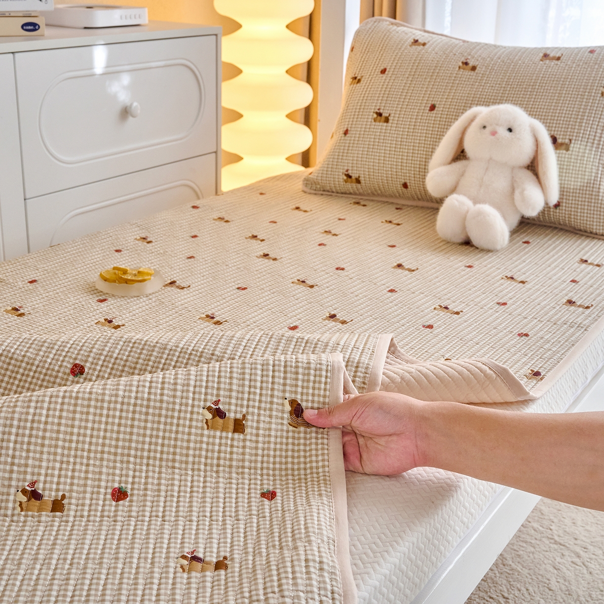 91家纺网 家纺一手货源 找家纺 X猫先生 2025小清新全棉学生床盖-新增花型 快乐追梦