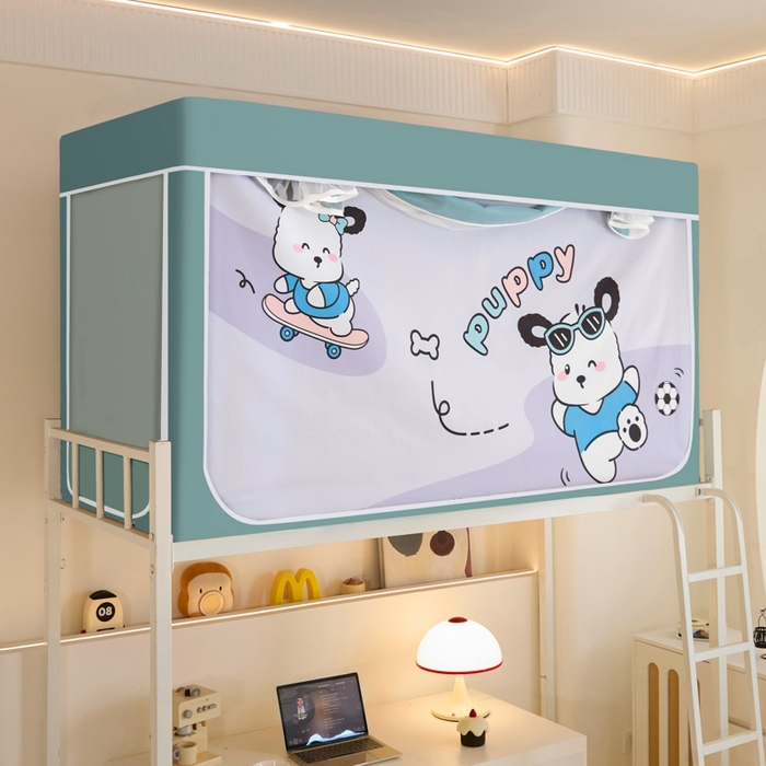 91家纺网 家纺一手货源 找家纺 世婕 2025新款高精密梭织强遮光学生宿舍卡通蚊帐 梭织-运动小子