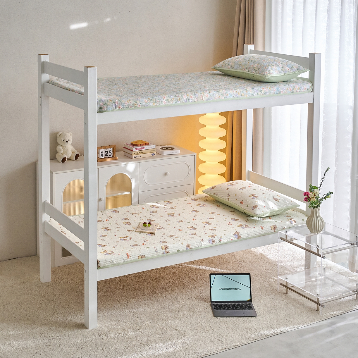 91家纺网 家纺一手货源 找家纺 X猫先生 2025小清新全棉学生床盖-新增花型 音乐卡皮